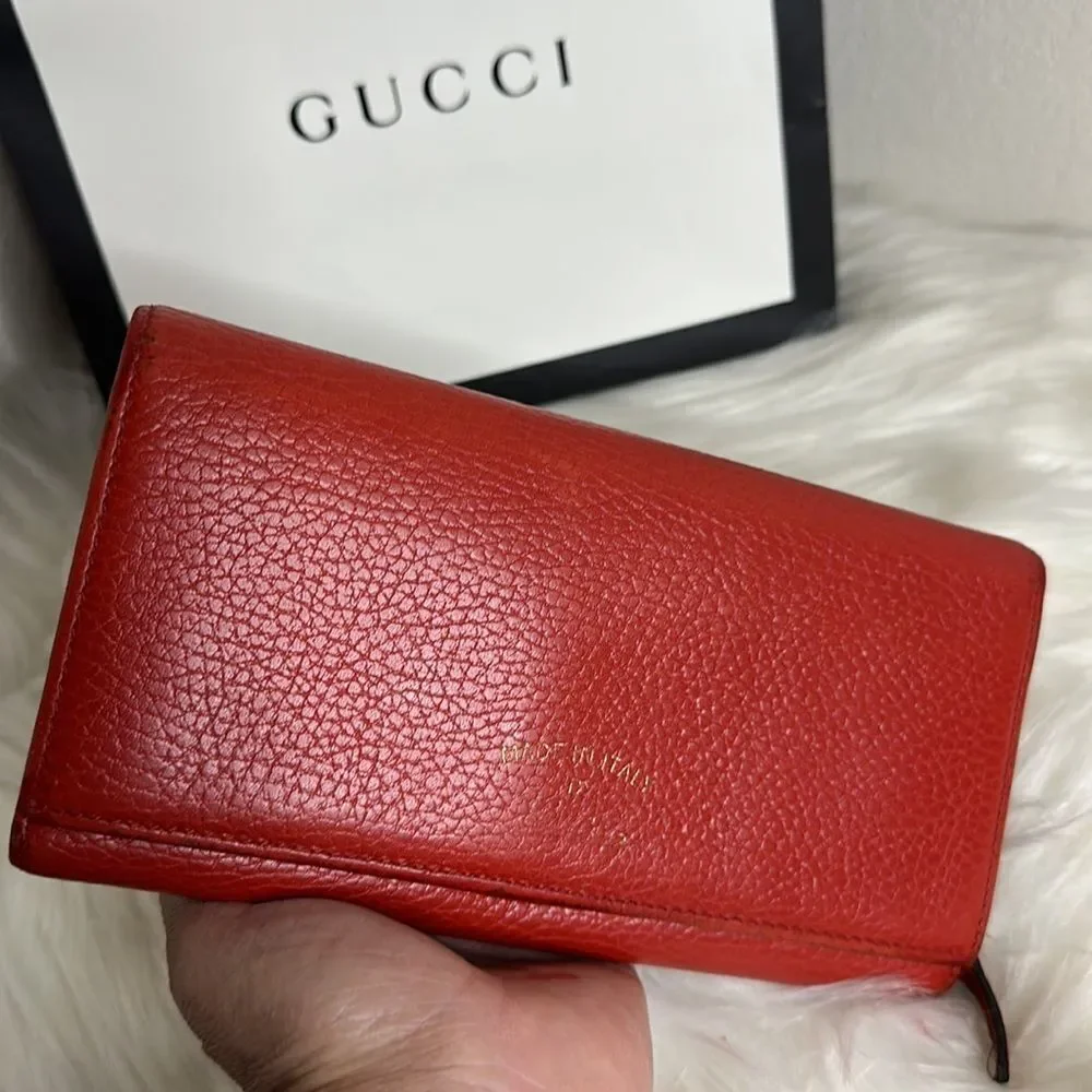 💯Authentic Gucci Leather Long Wallet🍀